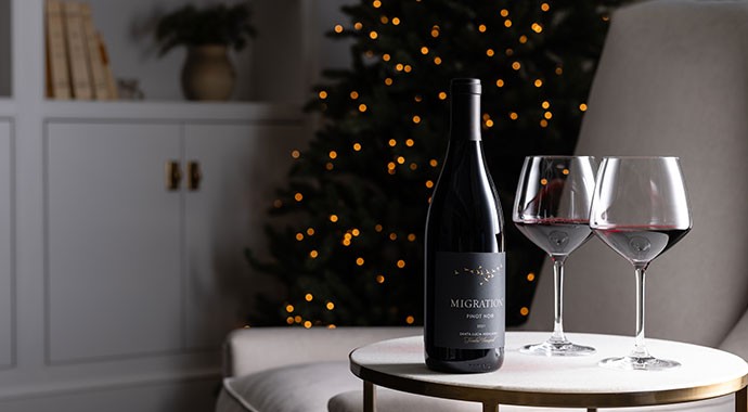 migration wine on a table