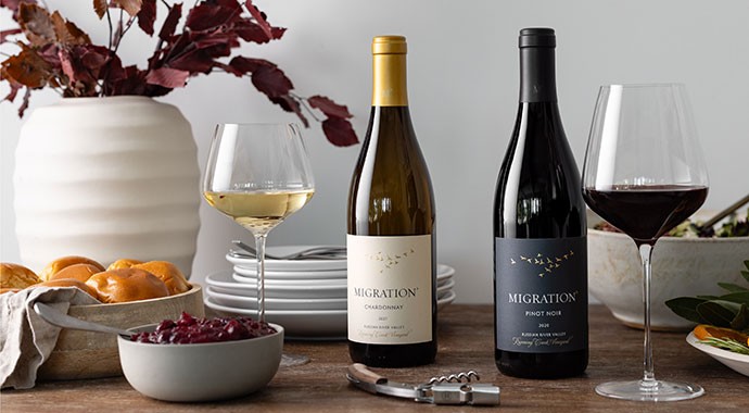 Migration wines on a table