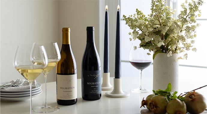 Migration wines on a table