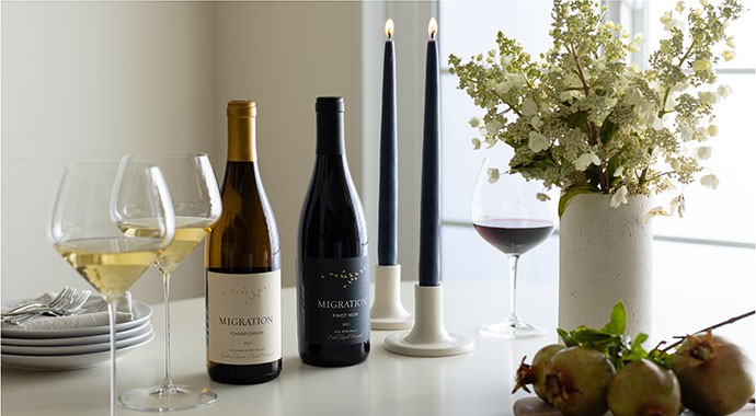 Migration wines on a table