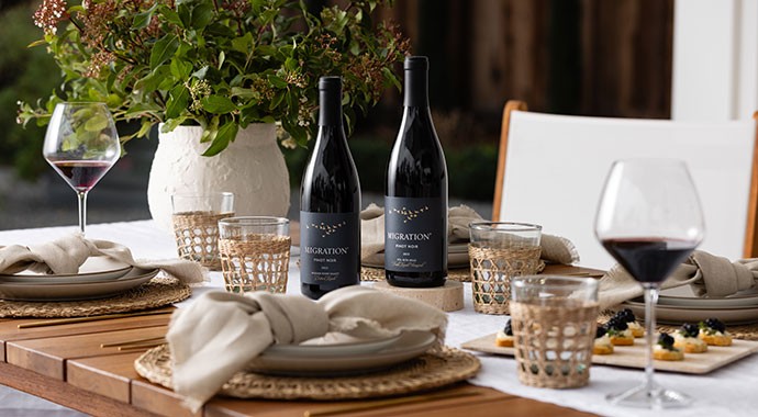 Migration wines on a table