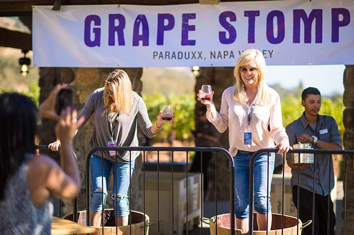 Napa Valley fall annual grape stomp competition at Paraduxx
